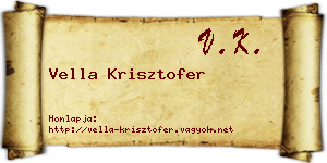 Vella Krisztofer névjegykártya